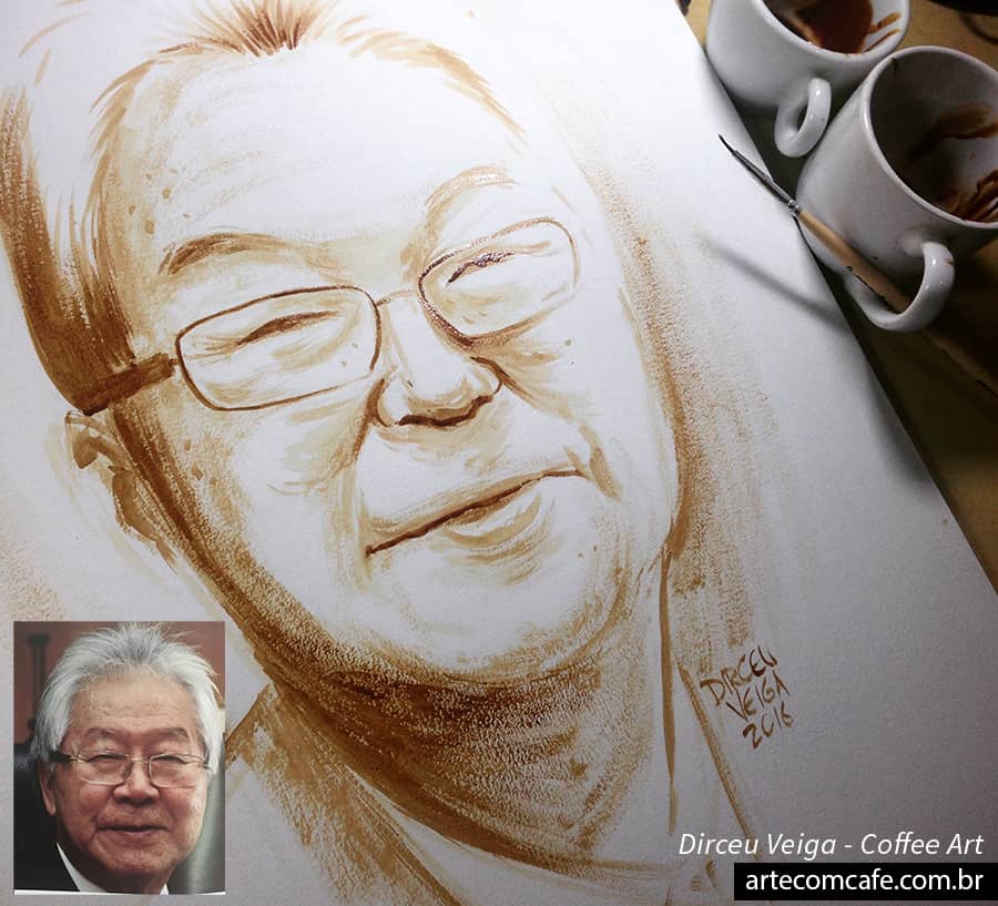 Presente Corporativo Criativo - Retrato com Café